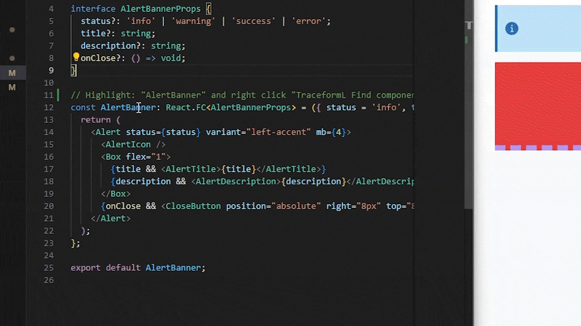 Traceform Demo GIF